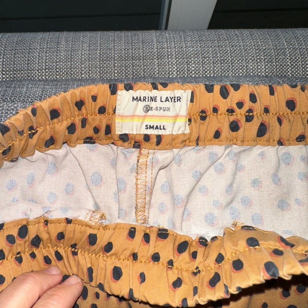 Marine Layer Mustard and Black Polka Dot  Pants sz small